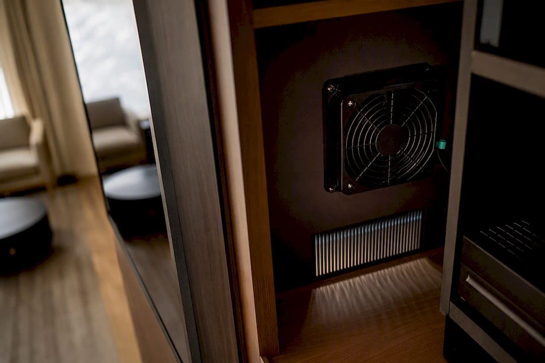 Plan Media Wall AV Ventilation Before Finish: Quiet Thermostatic Fans