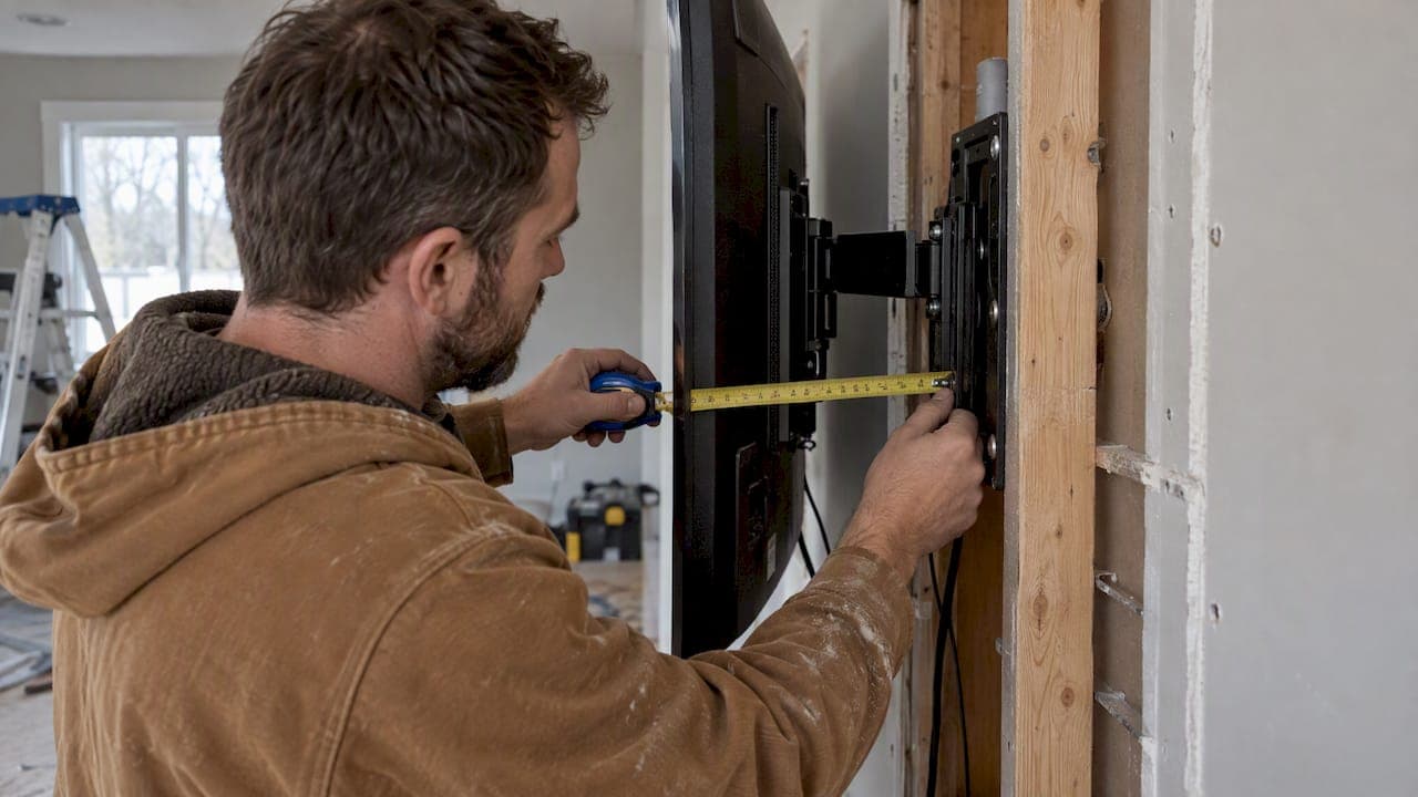 DIY Homeowners: Measure TV + Mount + ½in for a Flush Recess