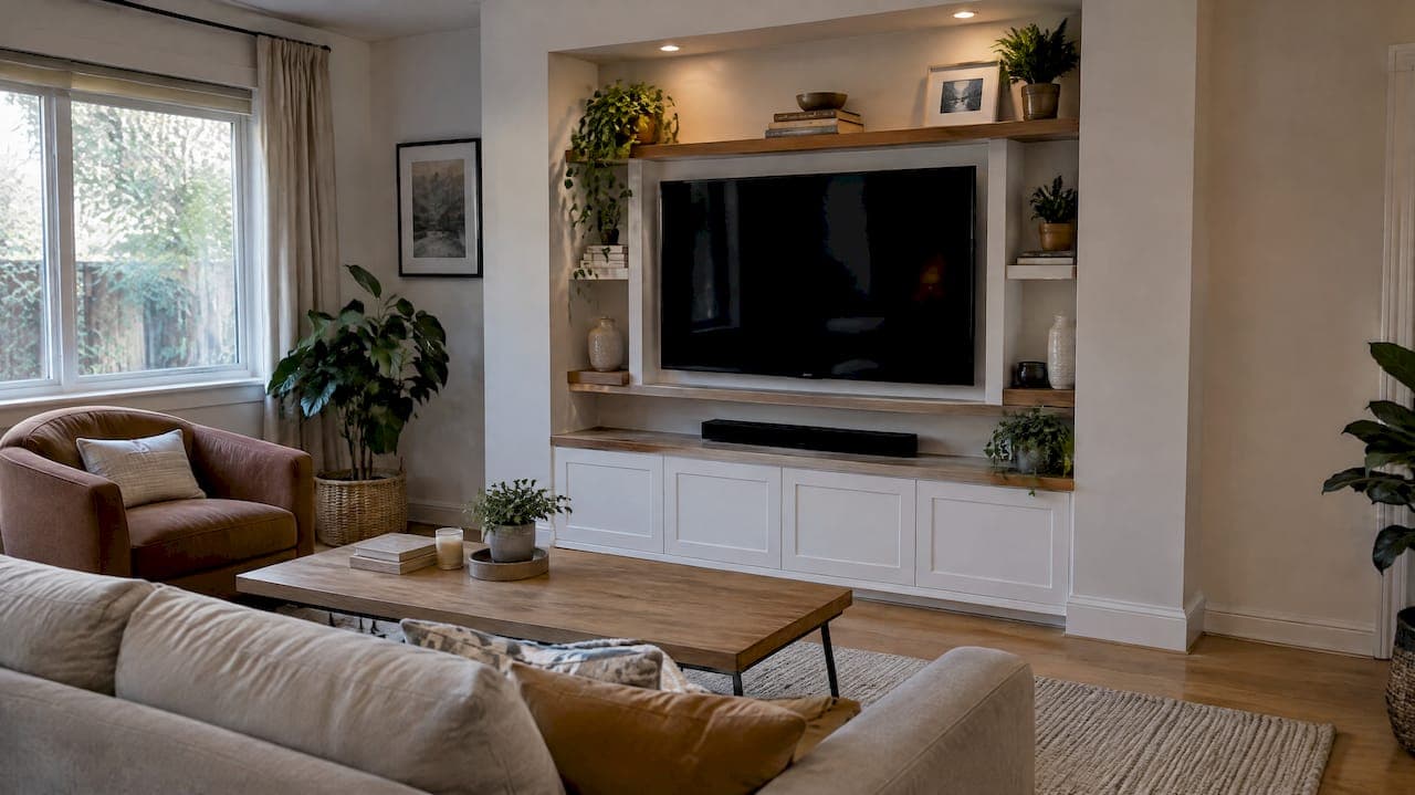 10 TV Wall Niche Ideas to Build This Weekend, Safe for Homeowners