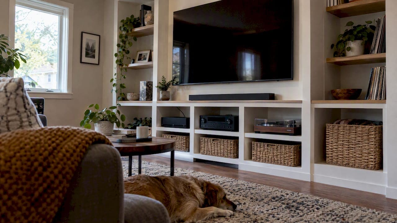 Media Wall Storage Ideas Homeowners Can Build Without Trapping Heat